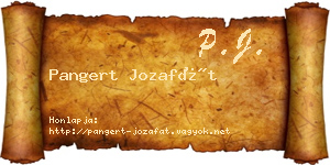 Pangert Jozafát névjegykártya